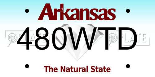 480WTD Arkansas License Plate