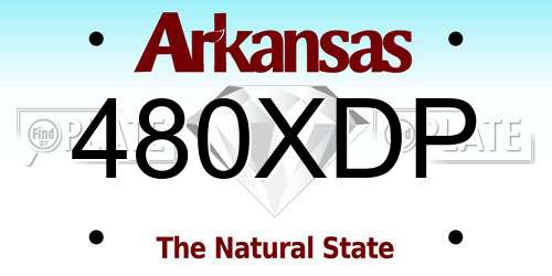 480XDP Arkansas License Plate