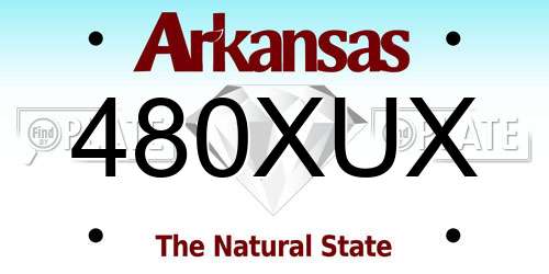 480XUX Arkansas License Plate