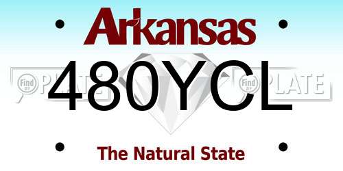 480YCL Arkansas License Plate