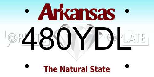 480YDL Arkansas License Plate