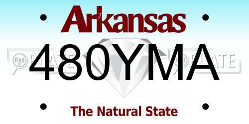 480YMA Arkansas License Plate