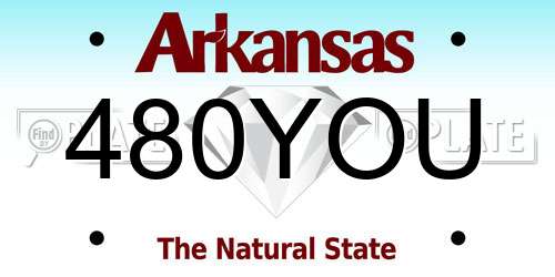 480YOU Arkansas License Plate