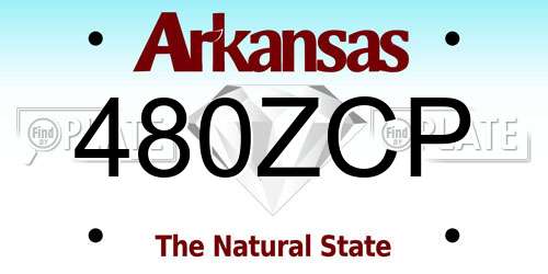 480ZCP Arkansas License Plate