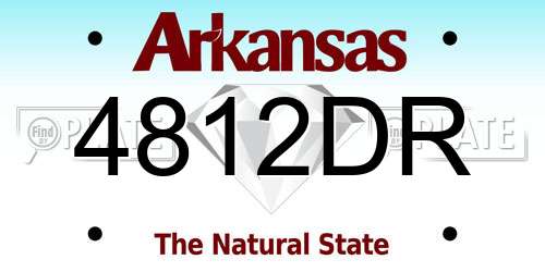 4812DR Arkansas License Plate