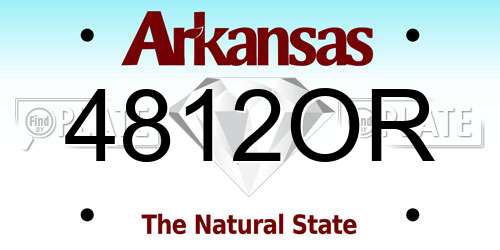 4812OR Arkansas License Plate