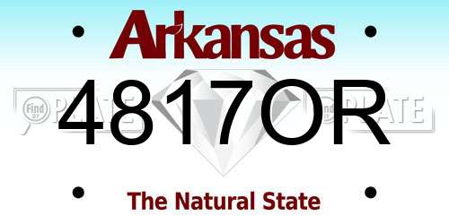 4817OR Arkansas License Plate