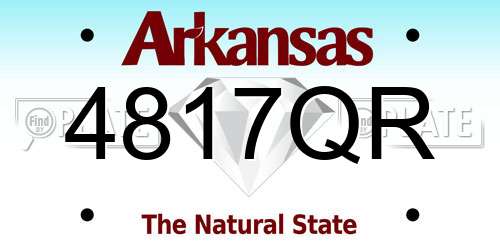 4817QR Arkansas License Plate