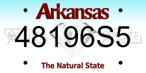 48196S5 Arkansas License Plate