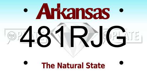 481RJG Arkansas License Plate