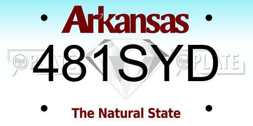 481SYD Arkansas License Plate