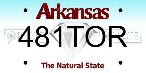 481TOR Arkansas License Plate