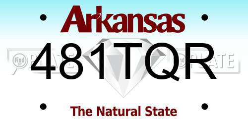 481TQR Arkansas License Plate