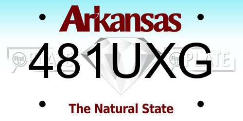 481UXG Arkansas License Plate