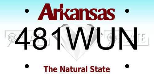 481WUN Arkansas License Plate