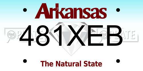 481XEB Arkansas License Plate