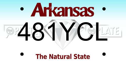 481YCL Arkansas License Plate