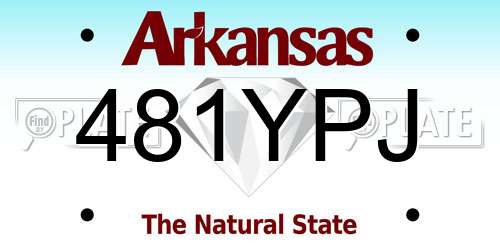 481YPJ Arkansas License Plate