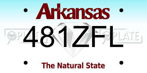 481ZFL Arkansas License Plate