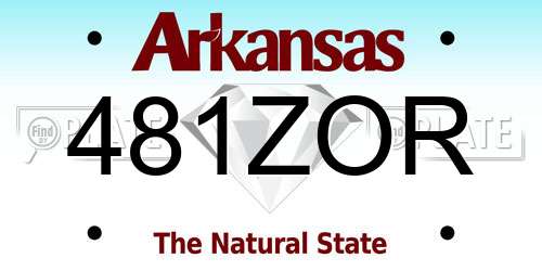 481ZOR Arkansas License Plate