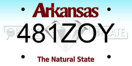 481ZOY Arkansas License Plate