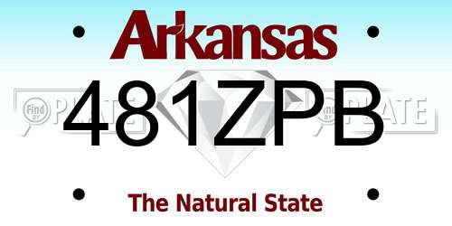 481ZPB Arkansas License Plate