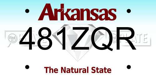 481ZQR Arkansas License Plate