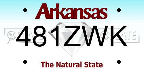 481ZWK Arkansas License Plate