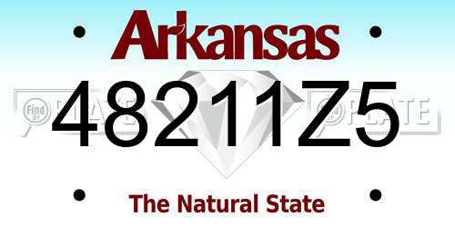 48211Z5 Arkansas License Plate