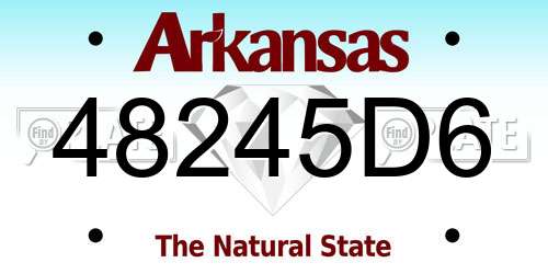 48245D6 Arkansas License Plate