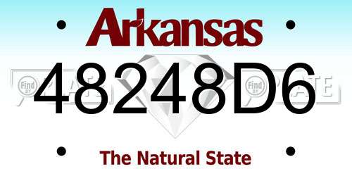 48248D6 Arkansas License Plate