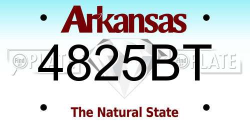 4825BT Arkansas License Plate