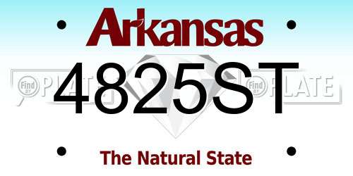 4825ST Arkansas License Plate