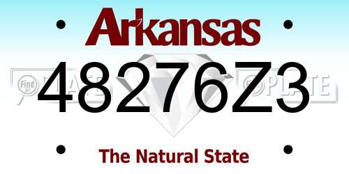 48276Z3 Arkansas License Plate