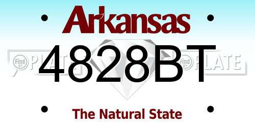 4828BT Arkansas License Plate