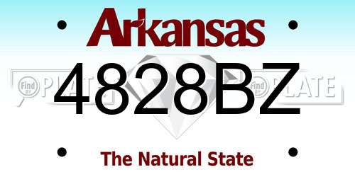 4828BZ Arkansas License Plate