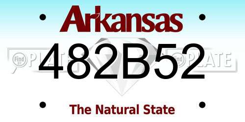 482B52 Arkansas License Plate