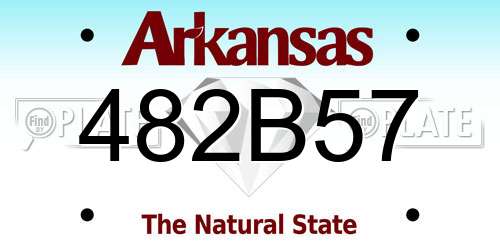 482B57 Arkansas License Plate