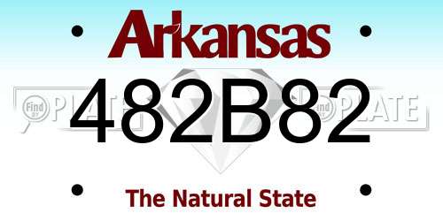 482B82 Arkansas License Plate