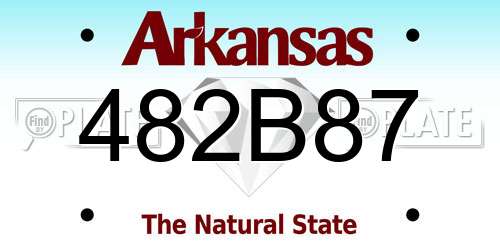482B87 Arkansas License Plate