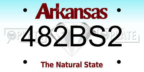482BS2 Arkansas License Plate