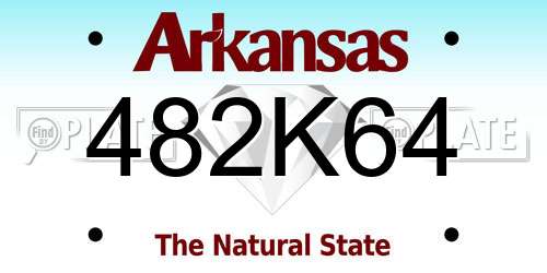 482K64 Arkansas License Plate
