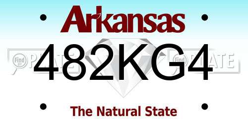 482KG4 Arkansas License Plate