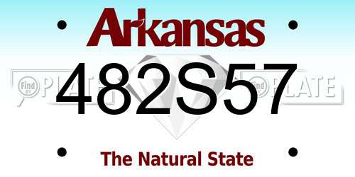 482S57 Arkansas License Plate