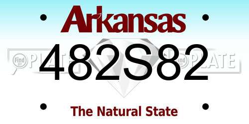 482S82 Arkansas License Plate