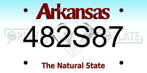 482S87 Arkansas License Plate