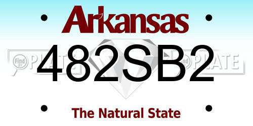 482SB2 Arkansas License Plate