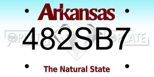 482SB7 Arkansas License Plate