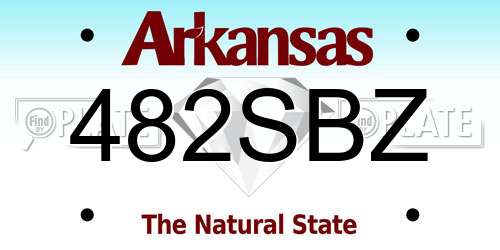 482SBZ Arkansas License Plate