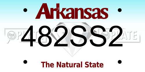 482SS2 Arkansas License Plate